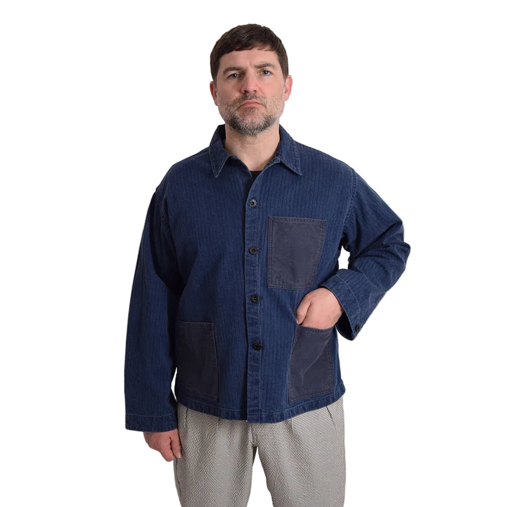 Nigel Cabourn Indigo USMC Herringbone Chore Jacket – Rivet