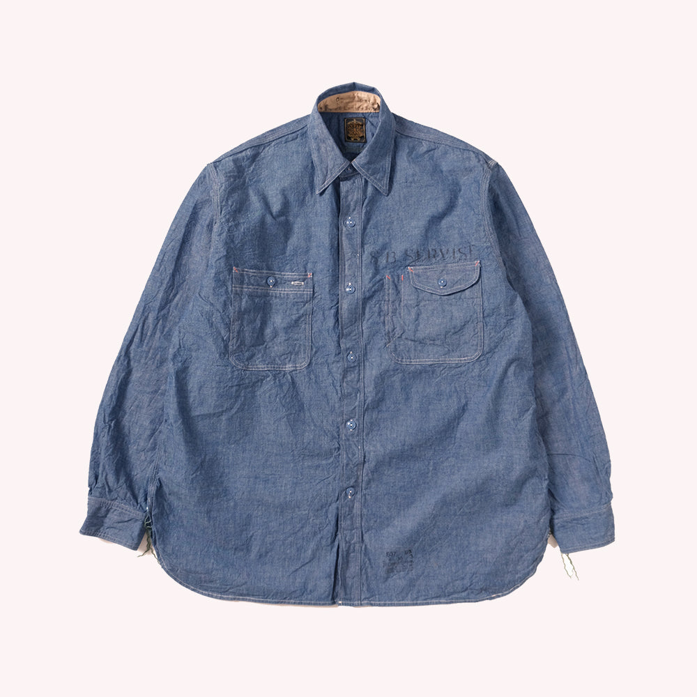 Gypsy & Sons Chambray Shamblay Lettered Work Shirt – Rivet