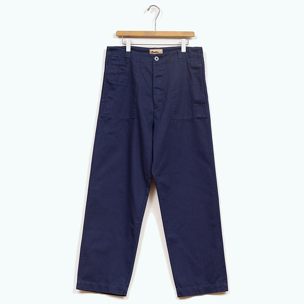 Nigel Cabourn Lybro Dark Navy Herringbone Chore Pants – Rivet