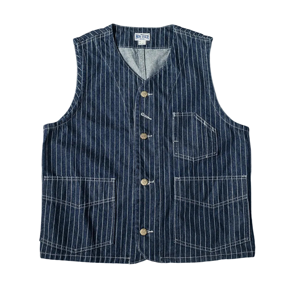 Gilet Homme Bronson Express - Bleu/blanc Rayé - Taille S à 2XL - Coton - Neuf Avec étiquettes
