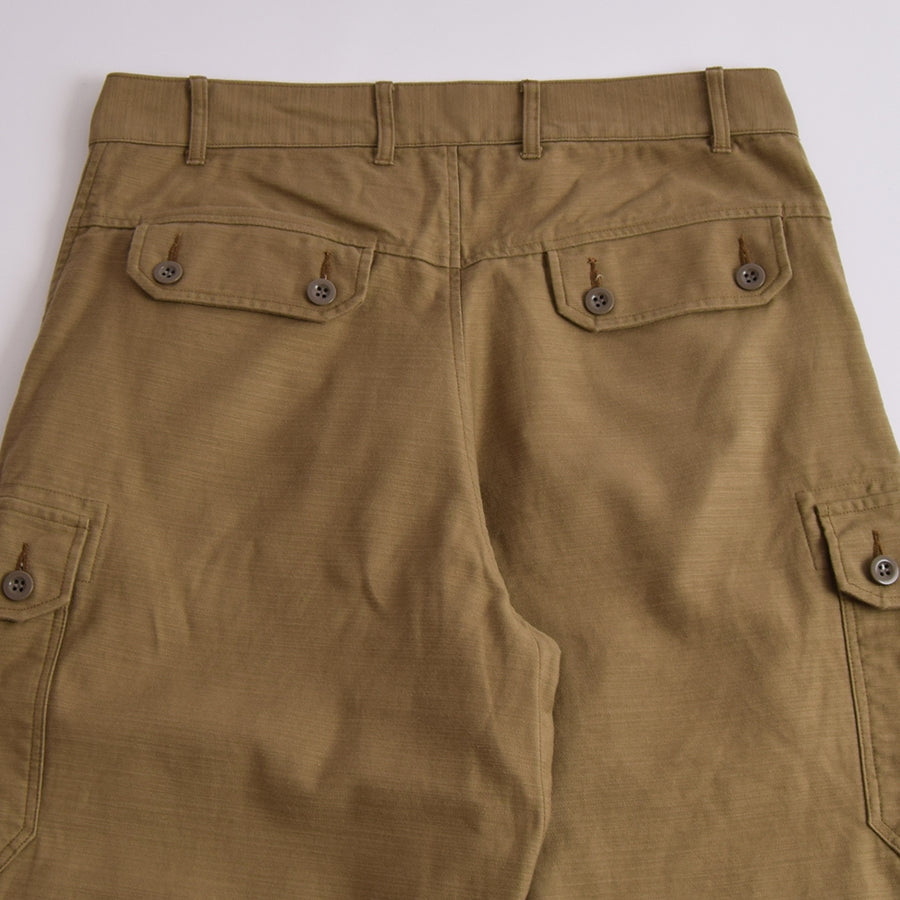 Gypsy & Sons Beige Slub Cotton Sateen Czech Army Cargo Pants