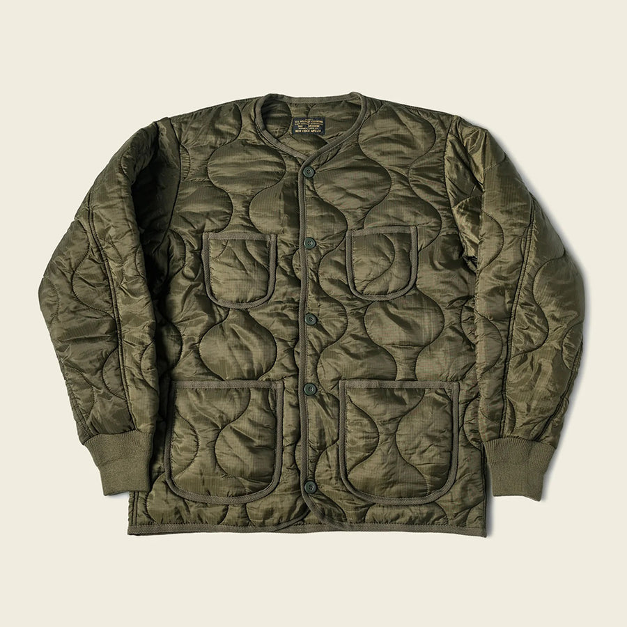 Bronson Olive Military Style Quilted Nylon Ripstop Liner Jacket