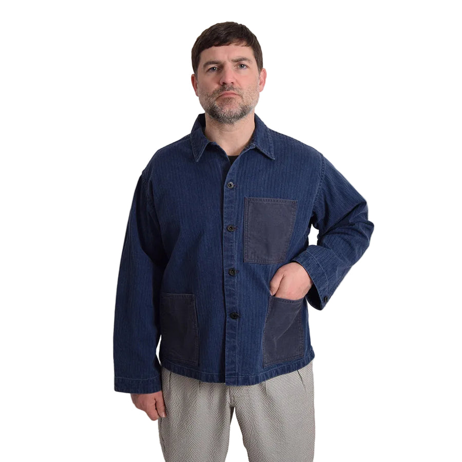 Nigel Cabourn Indigo USMC Herringbone Chore Jacket – Rivet