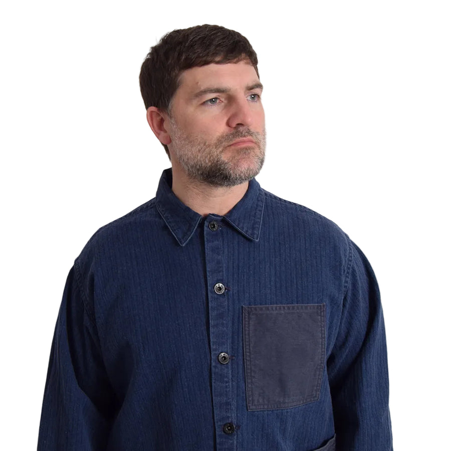 Nigel Cabourn Indigo USMC Herringbone Chore Jacket – Rivet
