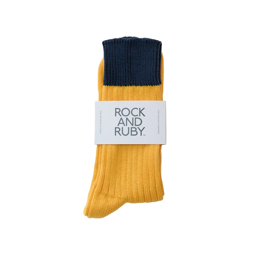 Rock And Ruby Woody Golden Indigo Cotton Socks