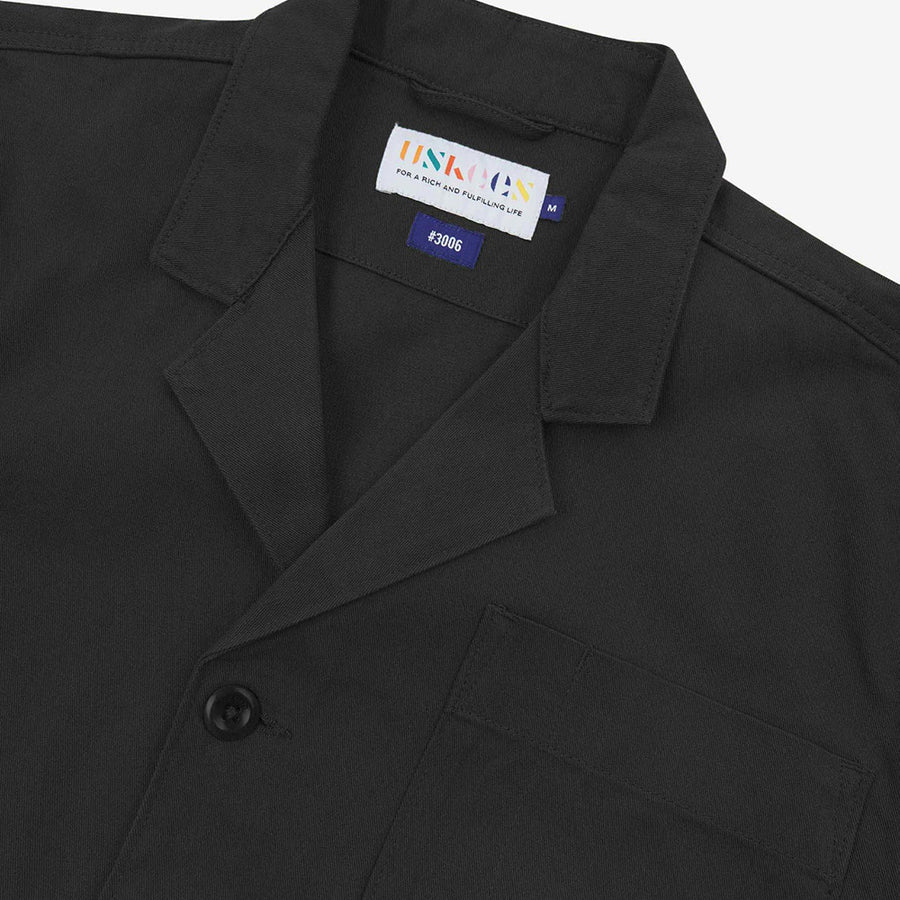 Uskees Black Cotton Twill Blazer