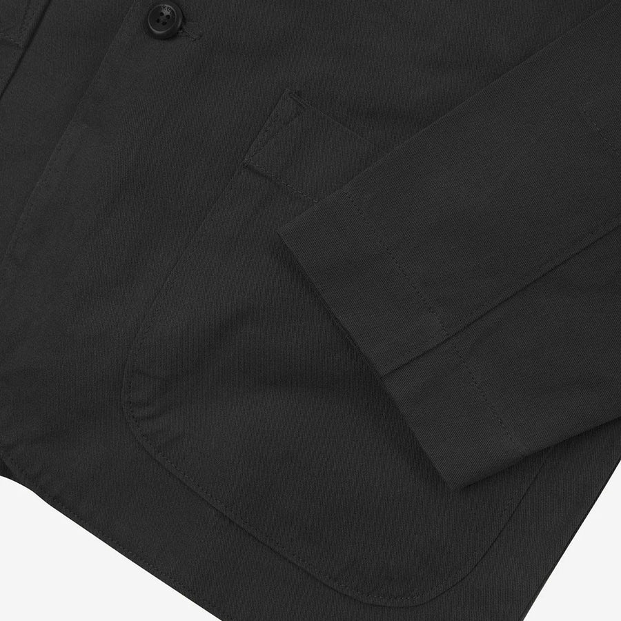 Uskees Black Cotton Twill Blazer