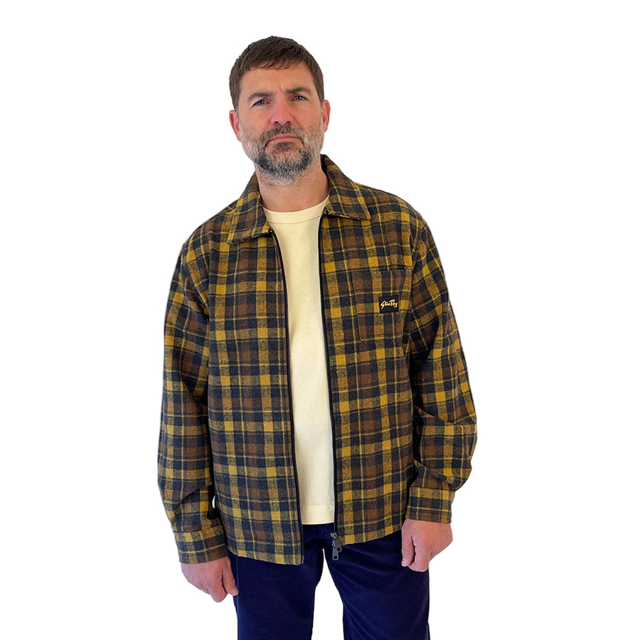 Stan Ray Acorn Plaid Cotton Flannel Zip Shirt