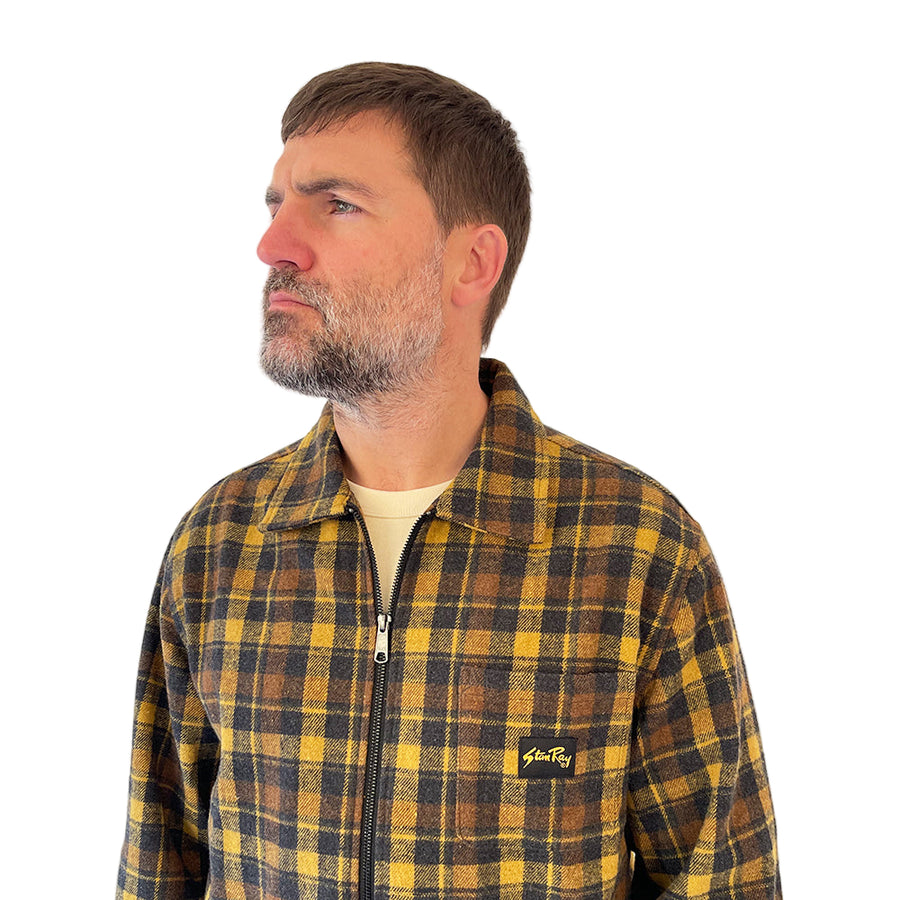 Stan Ray Acorn Plaid Cotton Flannel Zip Shirt