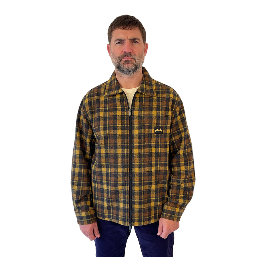 Stan Ray Acorn Plaid Cotton Flannel Zip Shirt