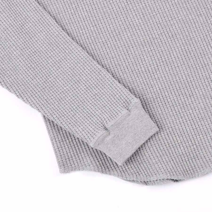 Barns Oufitters Grey Waffle Knit Crew Neck Baseball Top