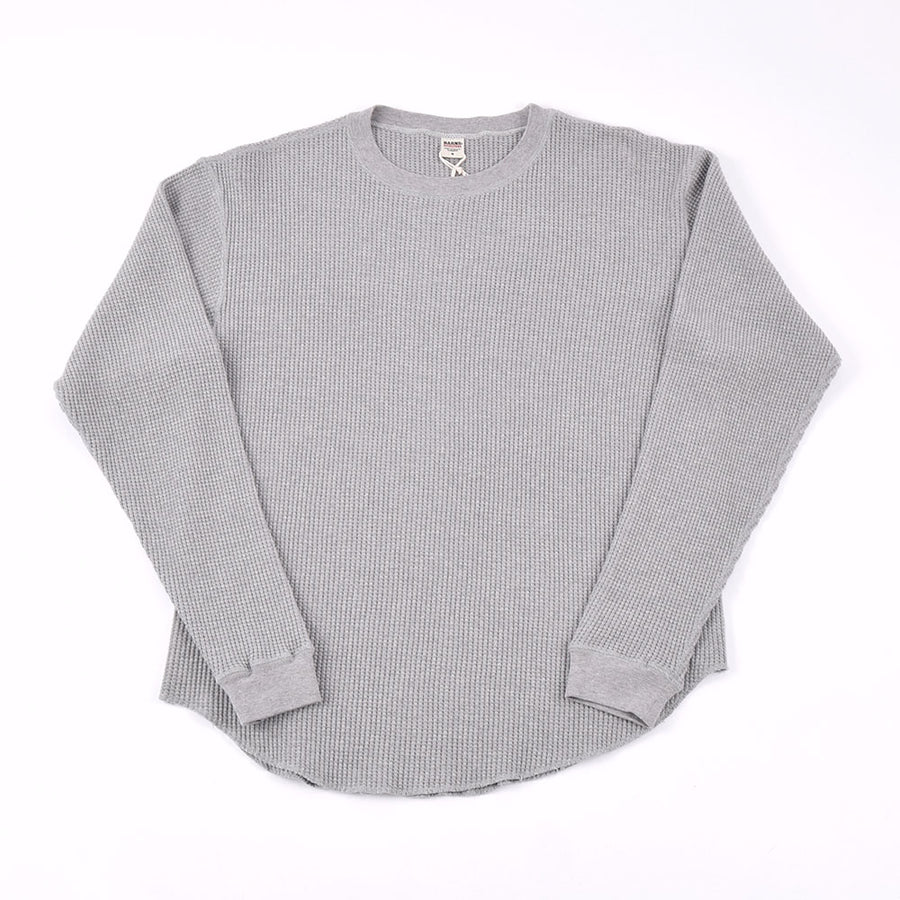 Barns Oufitters Grey Waffle Knit Crew Neck Baseball Top