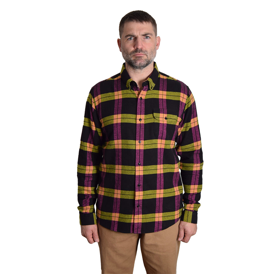 Far Afield Black Magenta Check Flannel BD Shirt