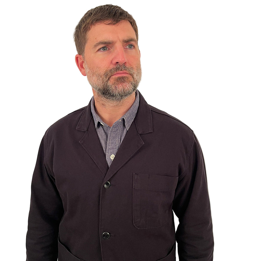 Uskees Black Cotton Twill Blazer