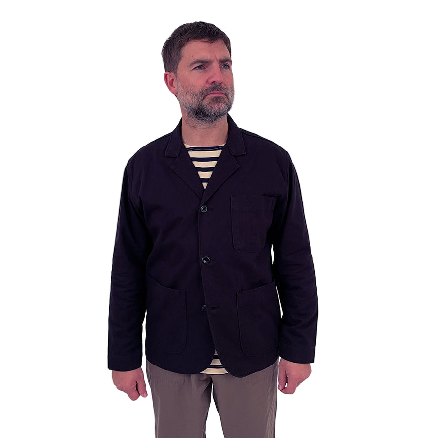Uskees Midnight Blue Cotton Twill Blazer