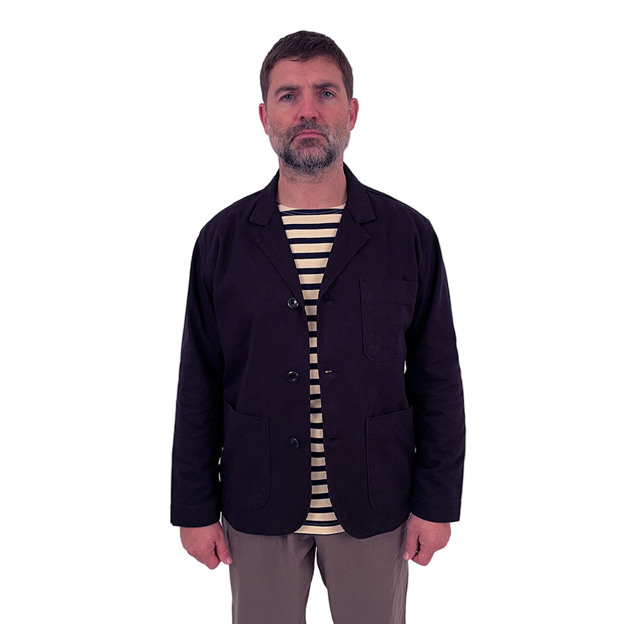 Uskees Midnight Blue Cotton Twill Blazer