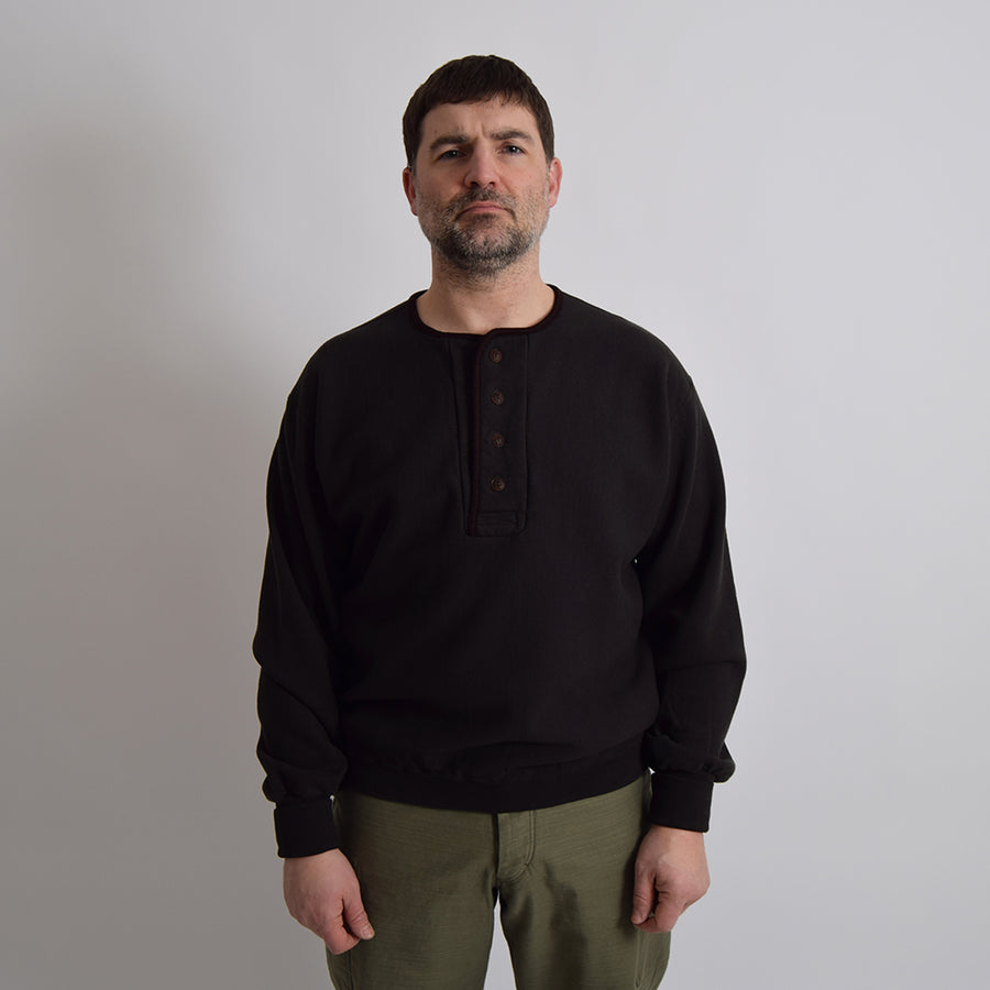 Gypsy & Sons Black Sweatshirt Henley