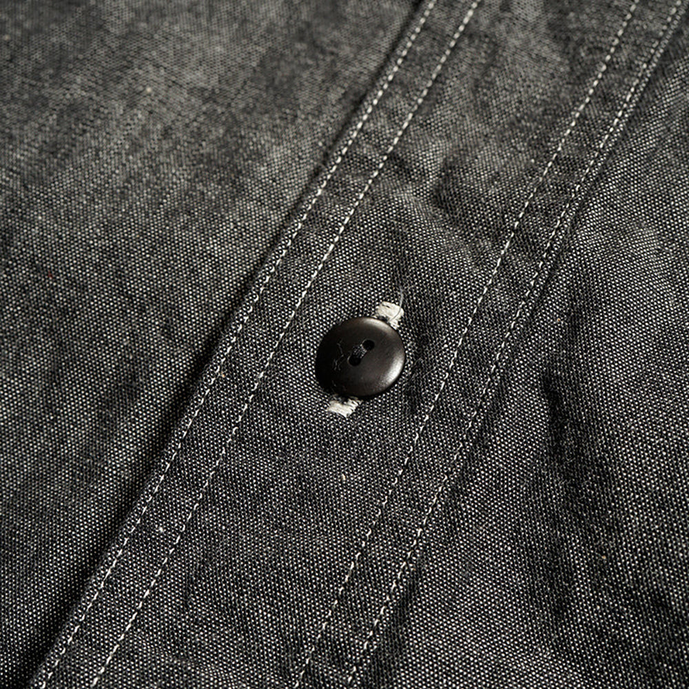 Nigel Cabourn Mainline 10oz Black Denim Utility Shirt Type 2
