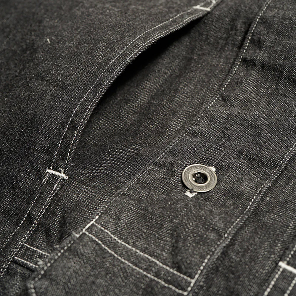 Nigel Cabourn Mainline 10oz Black Denim Utility Shirt Type 2