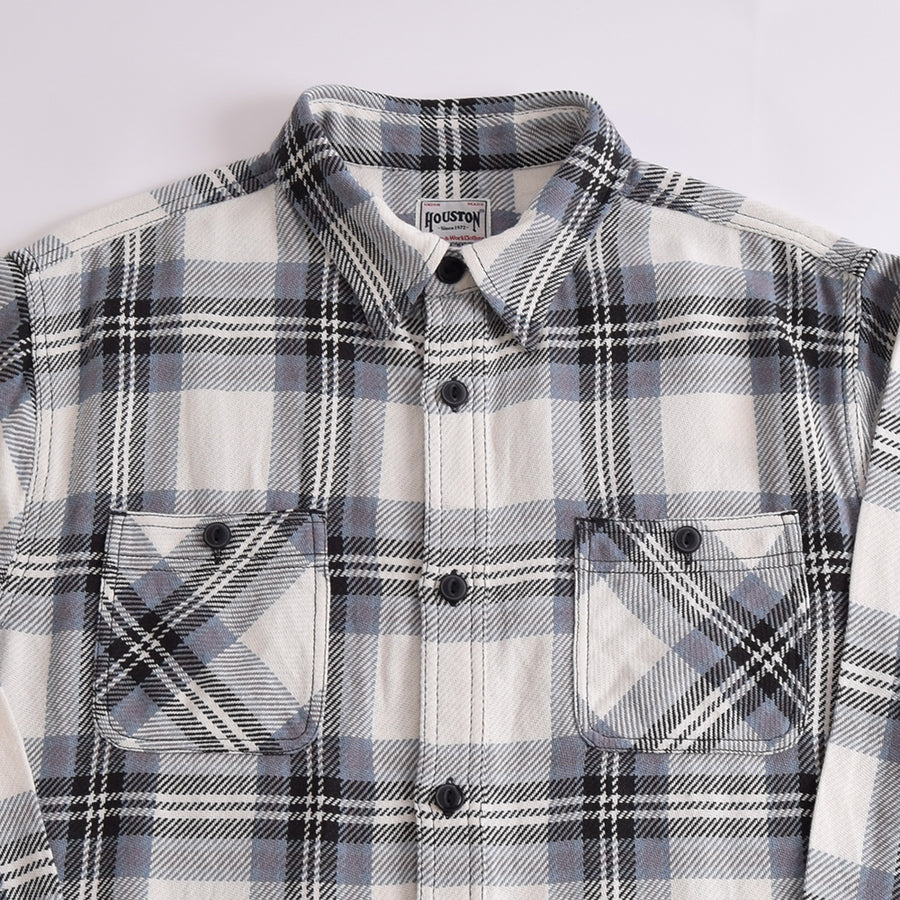 Houston White & Blue Check Work Shirt