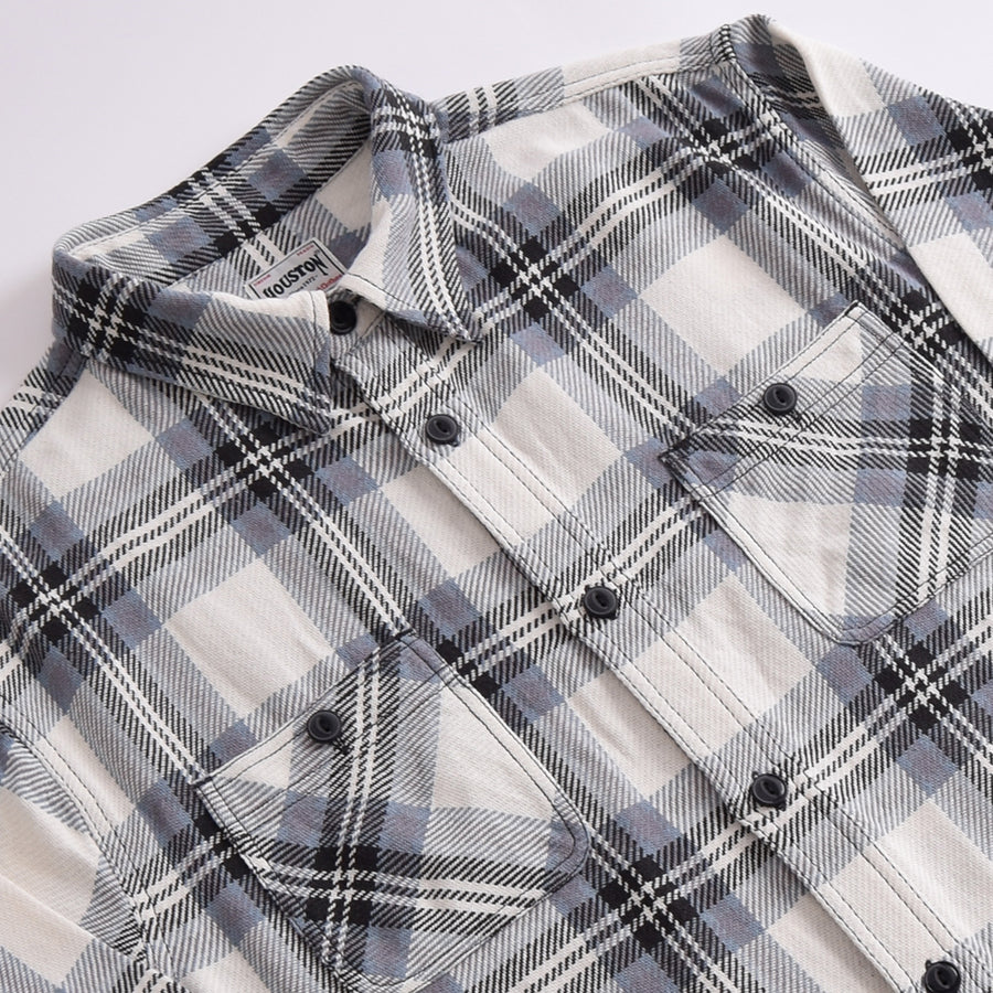 Houston White & Blue Check Work Shirt