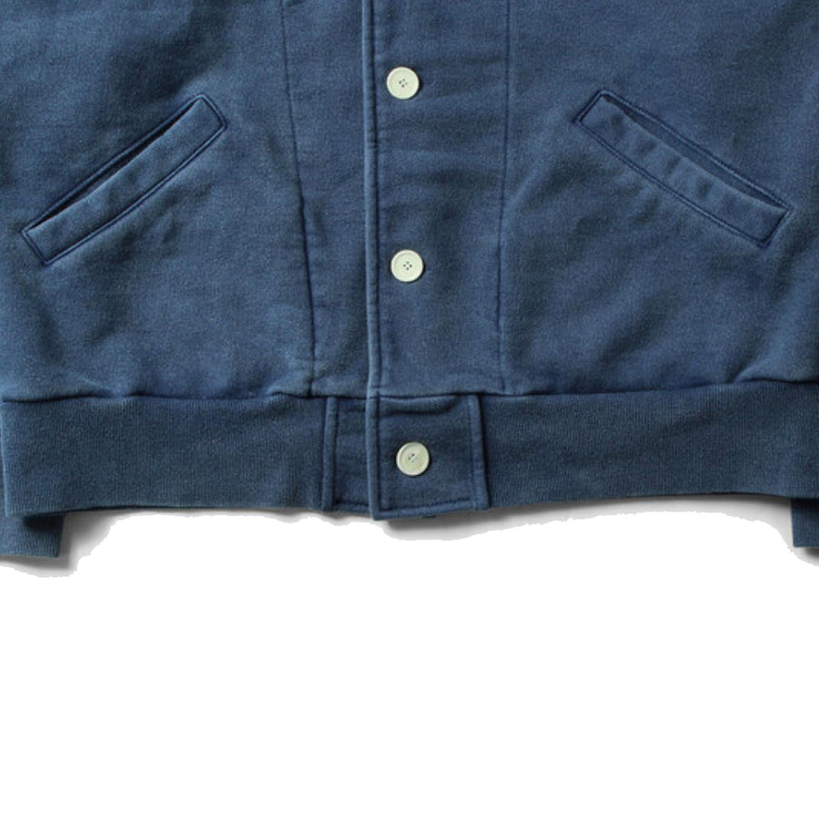 VDR Indigo Vintage Collarless Sweatshirt Cardigan
