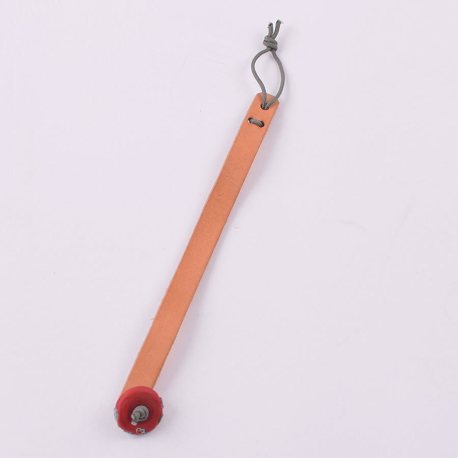 Hubb P.O.R Leather Cuff Bracelet With Vintage Red  Glass Bead