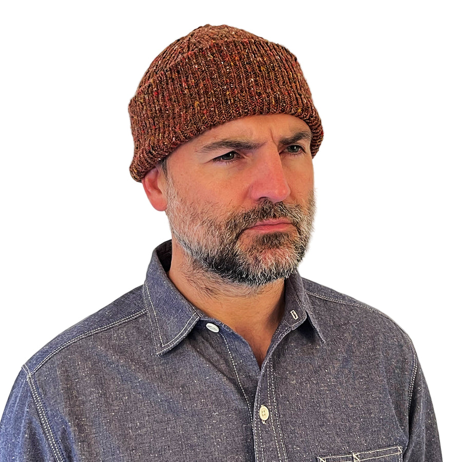Uskees Brick Red Speckled Donegal Wool Hat