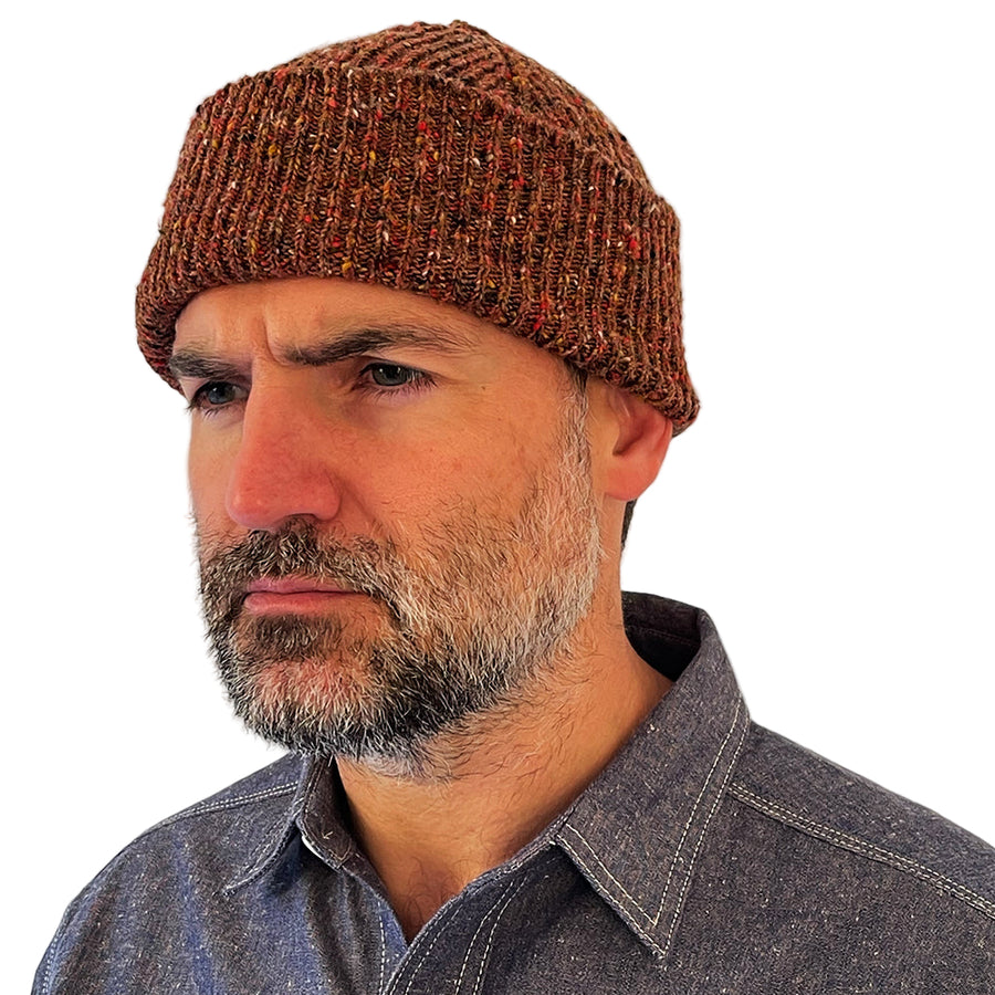 Uskees Brick Red Speckled Donegal Wool Hat