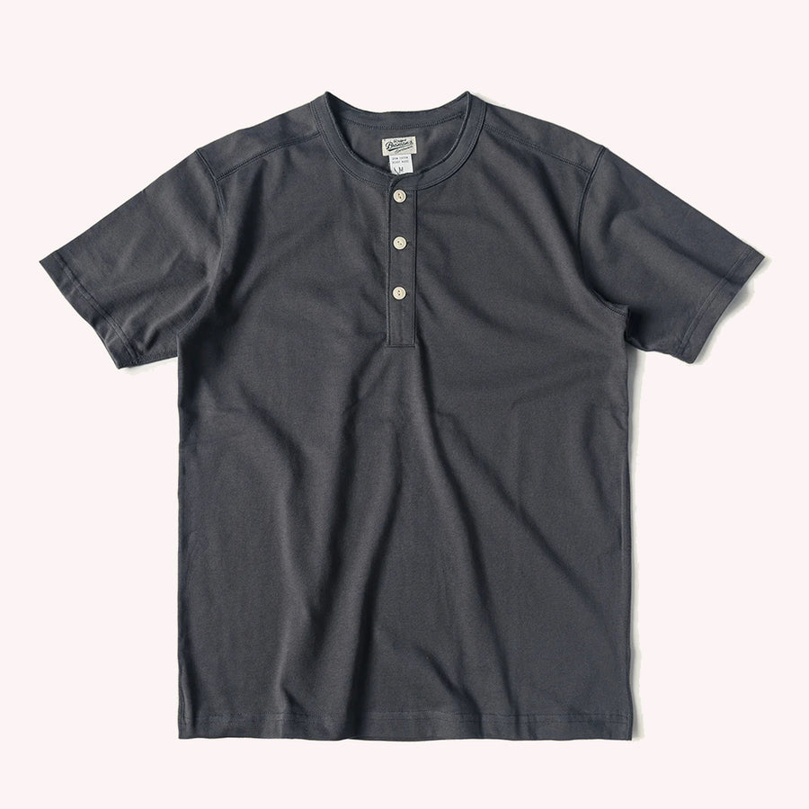 Bronson Dark Grey 10.6oz Heavyweight Cotton Short Sleeve Henley