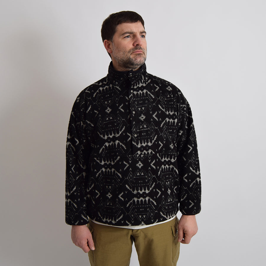 Gypsy & Sons Black Jacquard Snap Fleece