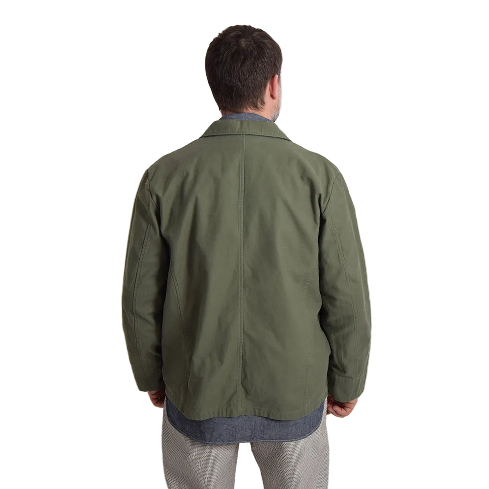 Nigel Cabourn Lybro Green Slub Satin Cotton Work Suit Jacket