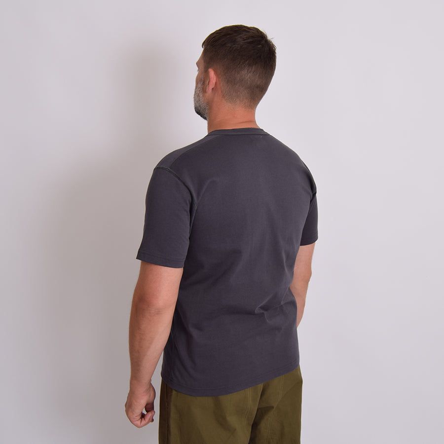 Bronson Dark Grey 10.6oz Heavyweight Cotton Short Sleeve Henley