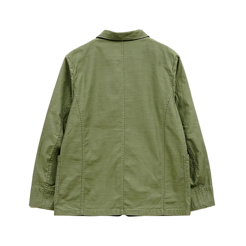 Nigel Cabourn Lybro Green Slub Satin Cotton Work Suit Jacket