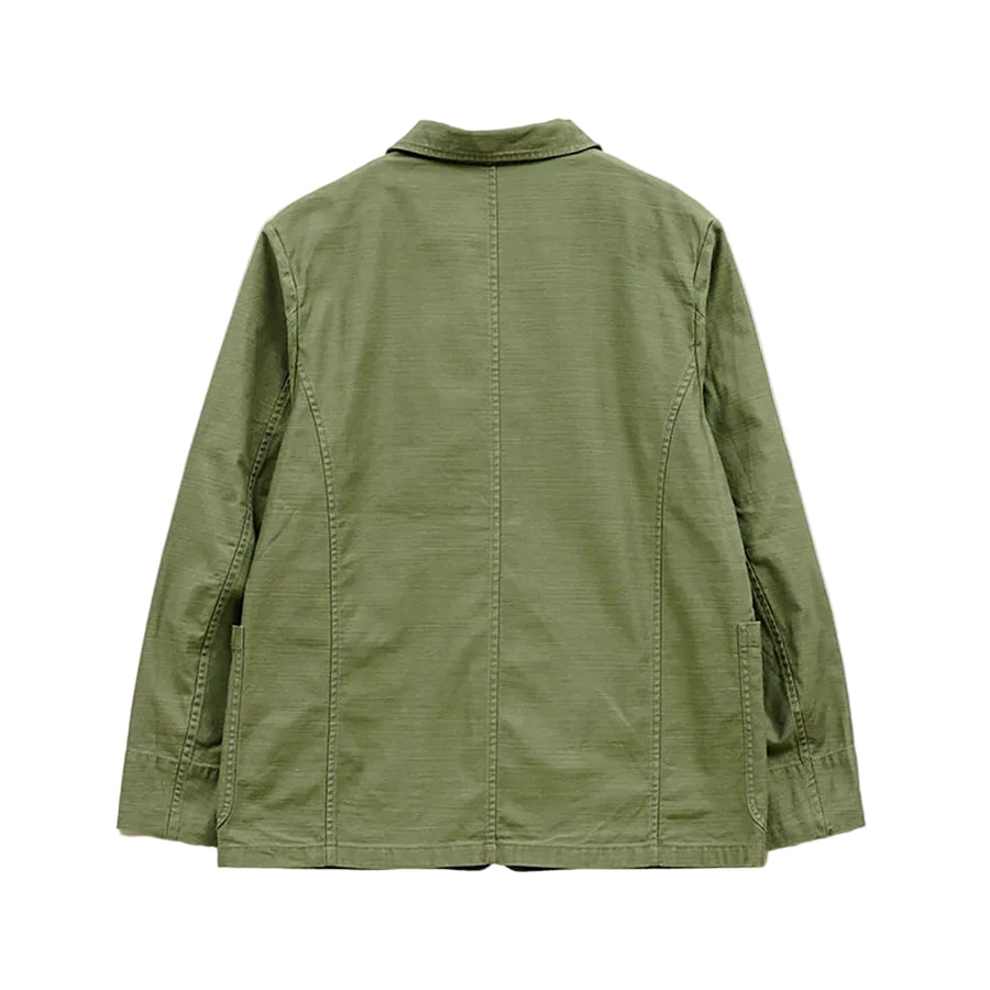 Nigel Cabourn Lybro Green Slub Satin Cotton Work Suit Jacket
