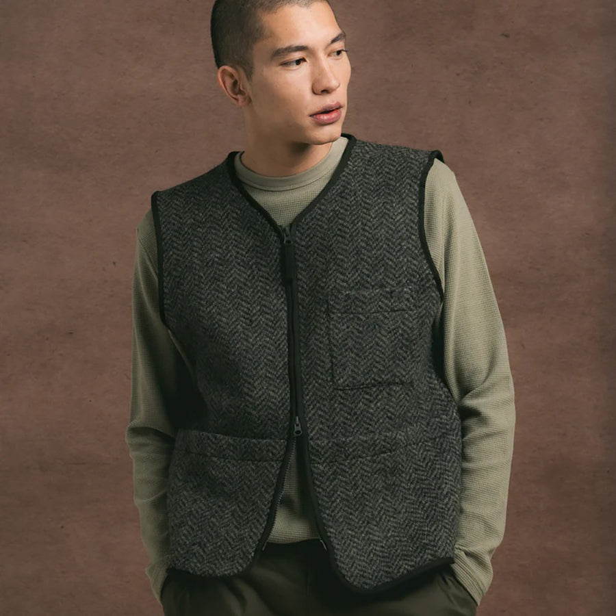 Kestin Moss Herringbone Wool Bute Vest