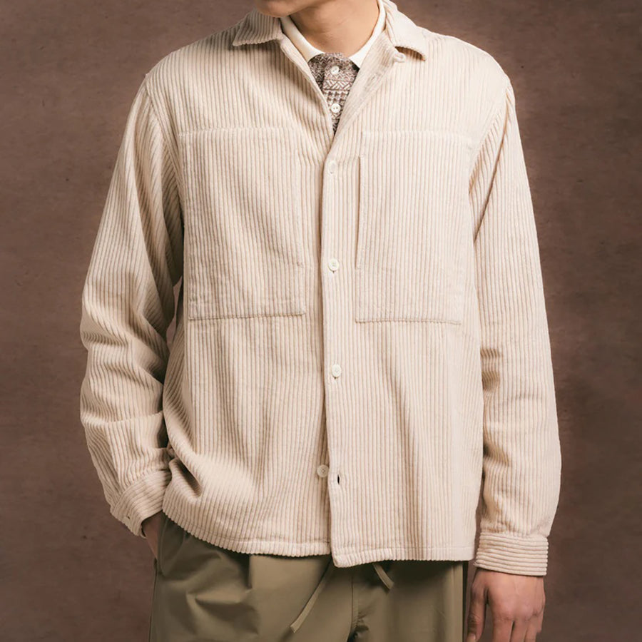 Kestin Ecru Jumbo Cord Durno Overshirt