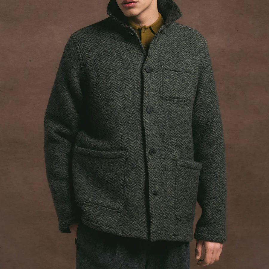 Kestin Moss Herringbone Wool Ormiston Jacket