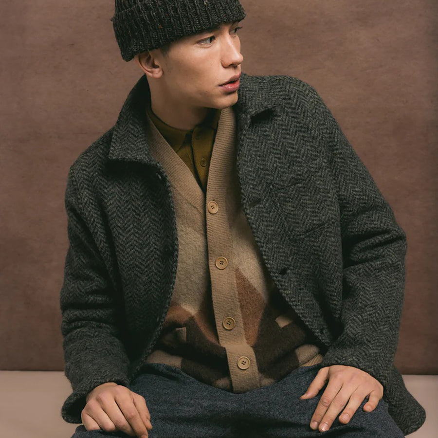 Kestin Moss Herringbone Wool Ormiston Jacket