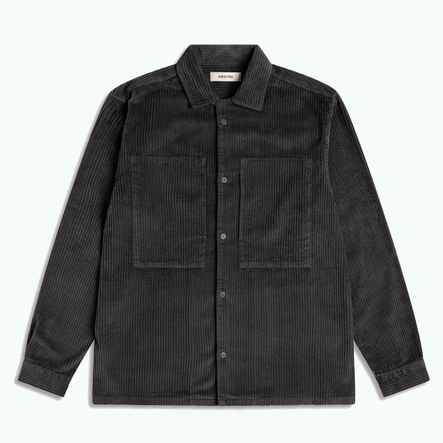 Kestin Charcoal Jumbo Cord Durno Overshirt