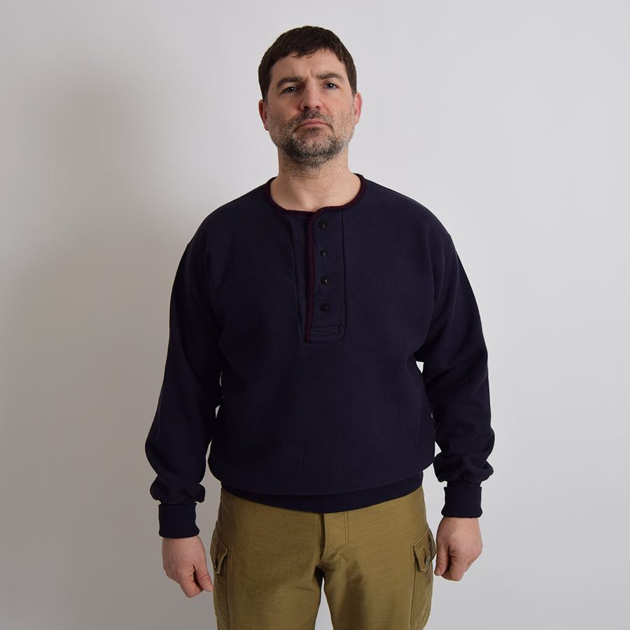 Gypsy & Sons Navy Sweatshirt Henley