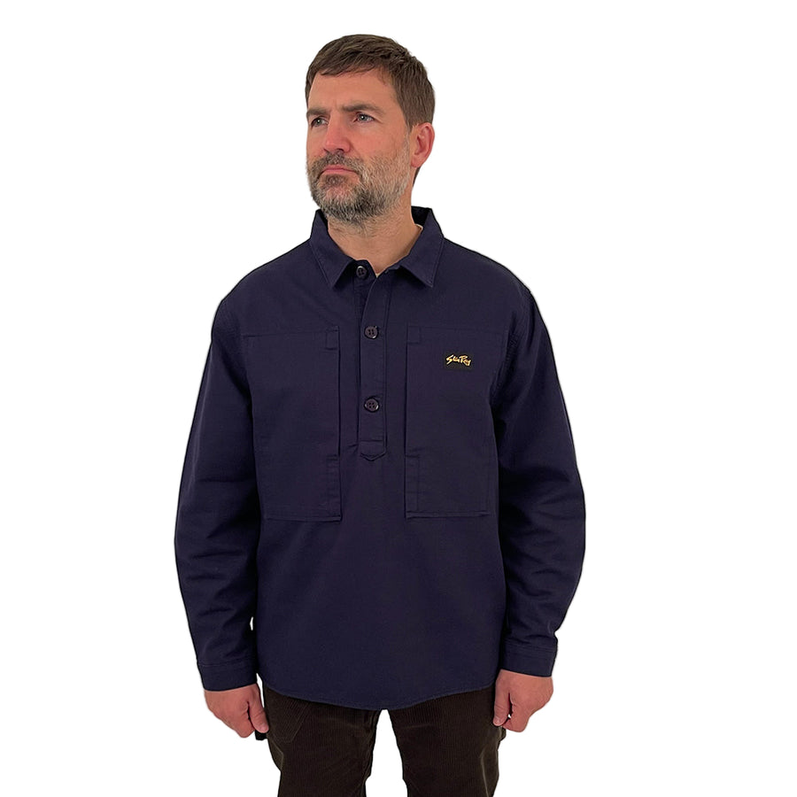 Stan Ray Navy Bedford Cord Painters Pop Over Shirt