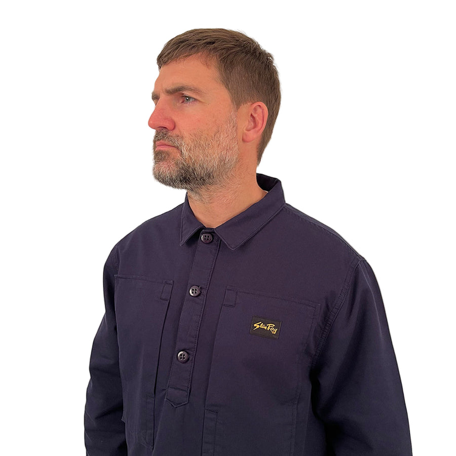 Stan Ray Navy Bedford Cord Painters Pop Over Shirt
