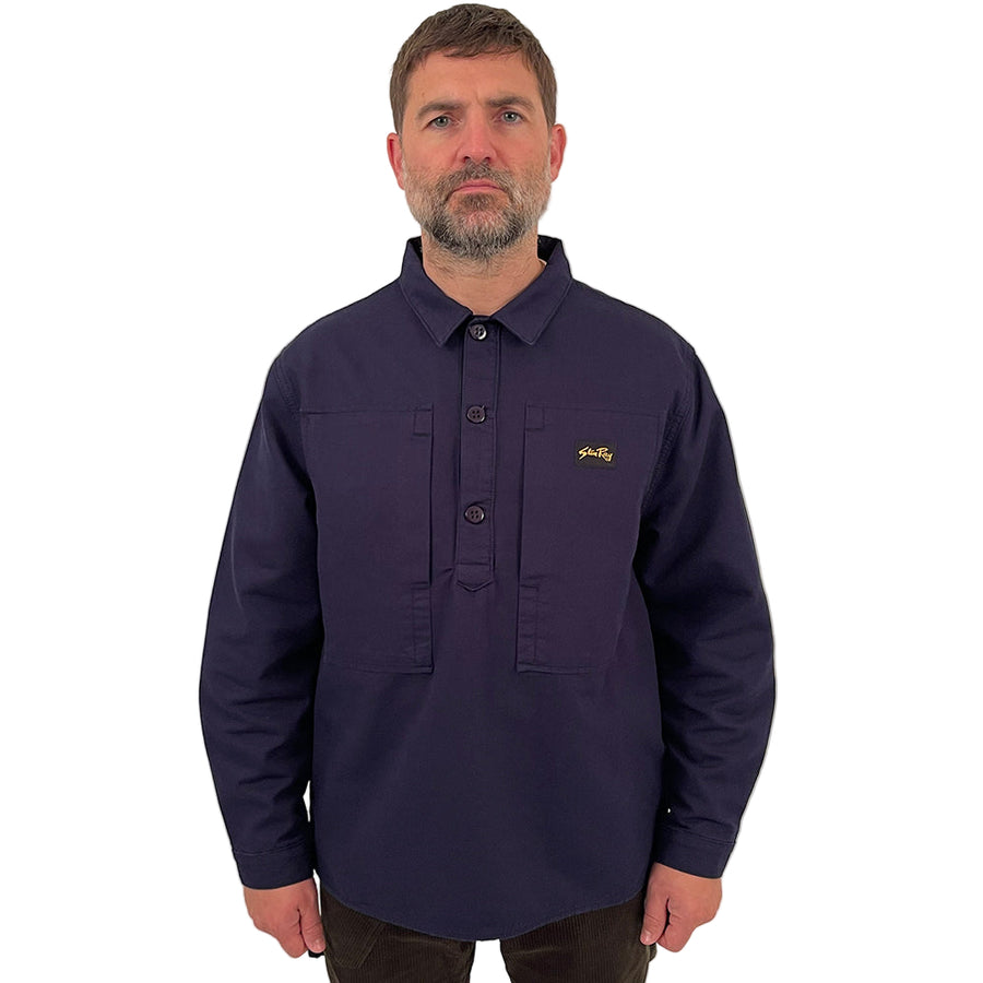 Stan Ray Navy Bedford Cord Painters Pop Over Shirt