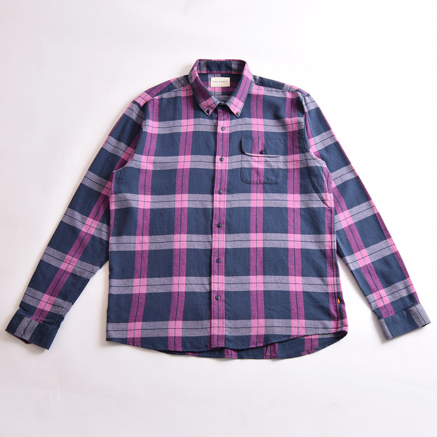 Far Afield Insignia Blue Magenta Check Flannel BD Shirt