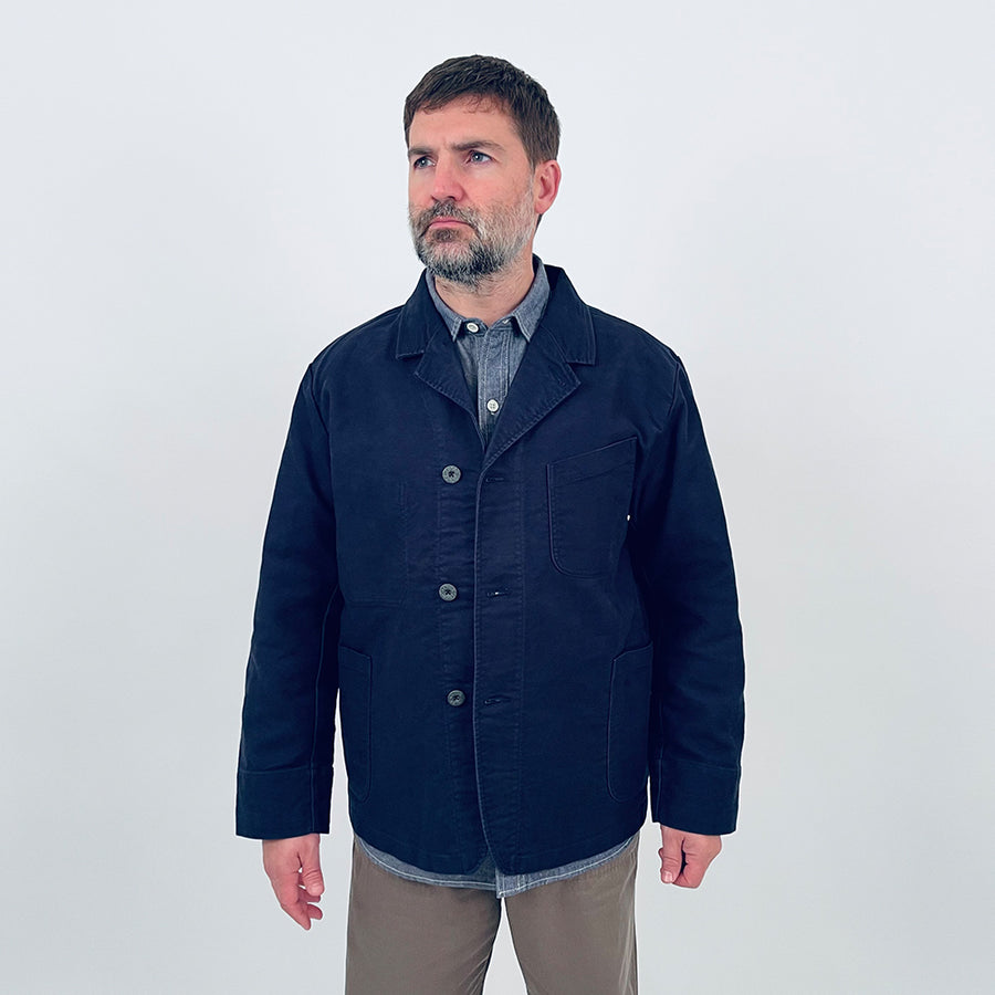 Nigel Cabourn Dark Navy Moleskin Work Suit Jacket