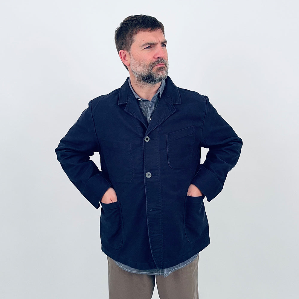Nigel Cabourn Dark Navy Moleskin Work Suit Jacket – Rivet Clothing