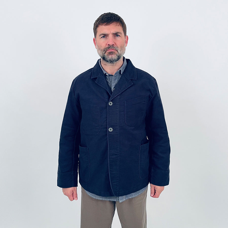Nigel Cabourn Dark Navy Moleskin Work Suit Jacket