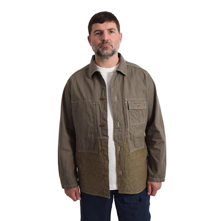 Nigel Cabourn Mainline 10oz Green Denim Utility Shirt Type 2
