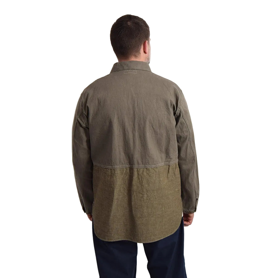 Nigel Cabourn Mainline 10oz Green Denim Utility Shirt Type 2